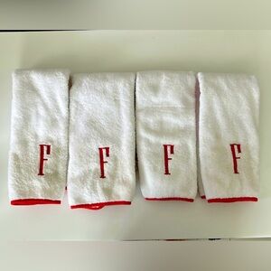 Red Monogram Towels by Weezie Towels